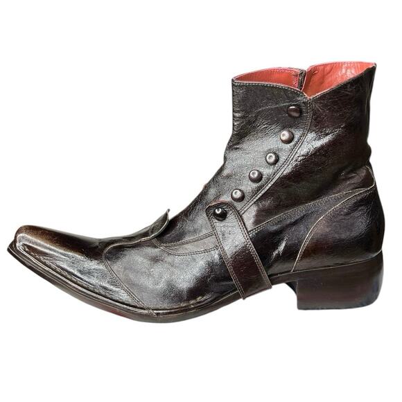 Jo Ghost Men’s Brown Leather Handmade Italian Boots Size 44 US 11 main image 3